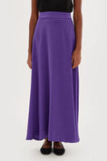 Load image into Gallery viewer, Satin Flared Skirt - Purple
