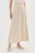 Load image into Gallery viewer, Satin Flared Skirt - Beige
