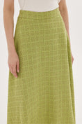 Load image into Gallery viewer, Tweed Flared Skirt - Olive
