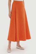 Load image into Gallery viewer, Tweed Flared Skirt - Orange
