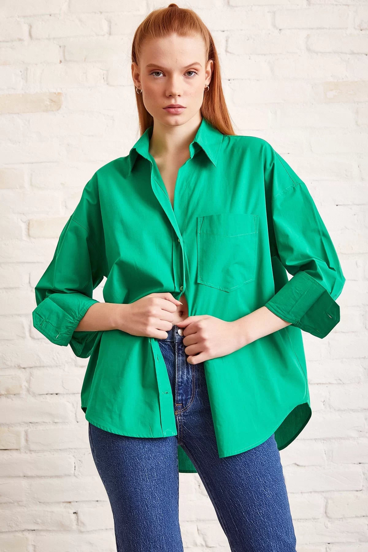 Classic Poplin shirt - Green