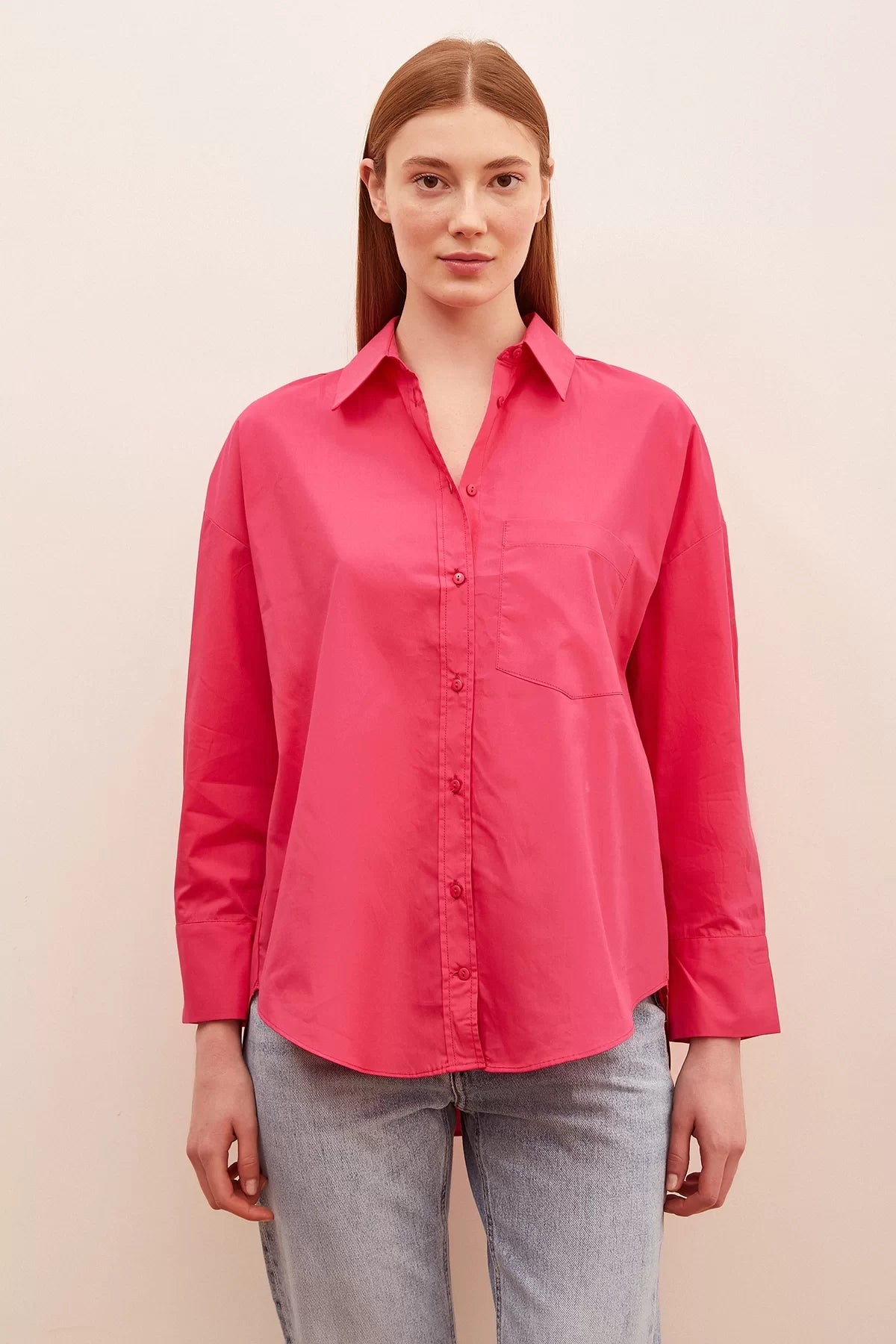 Classic Poplin shirt - Hot Pink