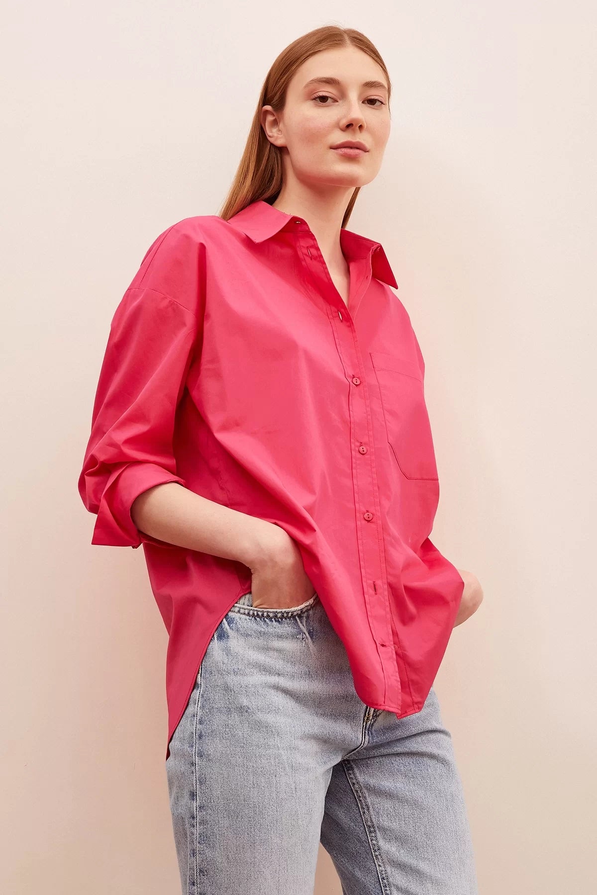 Classic Poplin shirt - Hot Pink