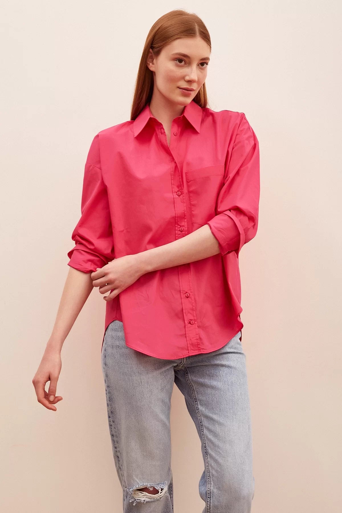 Classic Poplin shirt - Hot Pink